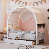 Bellemave® Twin Size Daybed with Arched Roof and 2 Drawers - Bellemave