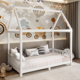 Bellemave® Montessori Bed with Guardrail and LED Light - Bellemave