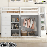 Bellemave® Full Size Loft Bed with Stairs and Storage Bellemave®