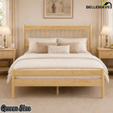 Bellemave® Traditional Solid Wood Bed Frame with Headboard and Footboard