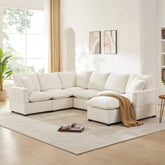 Bellemave® 110" U - Shape Modern Chenille Modular Sofa with 2 Pillows Included - Bellemave