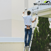 Bellemave® 12.5ft Telescoping Ladder, Aluminum Lightweight Multi - Purpose Collapsible Extension, One - Touch Retraction Ladder, for Home, Outdoor Work & Loft - Bellemave