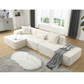 Bellemave® 129.5" L - shaped Modular Combination Sofa Set with 3 Pillows - Bellemave
