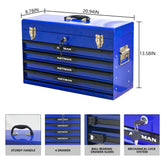 Bellemave® 20 - inch Steel Portable Tool Box With Drawers - Tool Storage Box Organizer With Metal Lock Closure Device - Powder - coated Tool Storage Cabinet - Bellemave