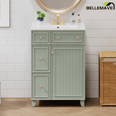 Bellemave® 24'' Bathroom Vanity Cabinet with Ceramic Sink, 2 Drawers, 1 Door - Bellemave