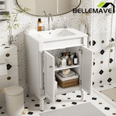 Bellemave® 24" Bathroom Vanity with Sink, Powder Room Small Bathroom Vanity with 2 - Door Cabinet, Solid Wood Frame Bathroom Storage Cabinet - Bellemave