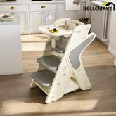 Bellemave® 3 - in - 1 Convertible Toddler Step Stool, Adjustable Height Toddler Tower, children's step stool with Safety Fence & Removable Dining Tray - Bellemave