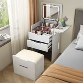 Bellemave® 3 - in - 1 Vanity Set with 3 Drawers and Lights, Hidden Panel and Hidden Stool - Bellemave
