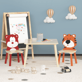 Bellemave® 3 Pieces Toddler Table and Chair Set(Bear&Tiger) - Bellemave