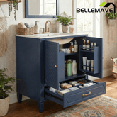 Bellemave® 30" Bathroom Vanity Cabinet with Undermount Sink, Storage Door Shelf and Multi - Functional Drawer, Vintage Style, Soft - Closing Door - Bellemave