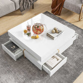 Bellemave® 31.5" Multi - Storage Square Cocktail Tea Table with 4 Drawers and Wood Grain Legs - Bellemave