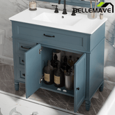 Bellemave® 36in Vintage Style Bathroom Vanity Cabinet with Sink, Storage Drawers & Cabinet, Small Single Bath Storage Vanity Sink Set - Bellemave