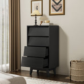 Bellemave® 4 Drawer Double Dresser Features Vintage - style and Bevel Design - Bellemave