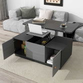 Bellemave® 47.24" Modern Gray Multi - functional Rectangle Lift - top Coffee Table Extendable with Storage - Bellemave