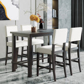 Bellemave® 5 - Piece Counter Height Dining Set, Classic Elegant Table and 4 Chairs - Bellemave