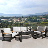 Bellemave® 5 Seats Patio Furniture Set Sectional Waterproof Sofa with Conversation Set Table with Upgrade and Washable Cushion Grey - Bellemave