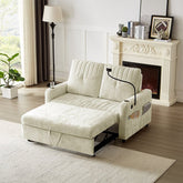 Bellemave® 53.9" Modern Loveseat Pull - out Sofa Bed with Adjustable Backrest, Two Cup Holders , a Phone Holder, Three Charging Ports and Side Storage Pockets - Bellemave