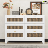 Bellemave® 6 - Drawer Farmhouse Storage Cabinet | Rustic Wood - Bellemave