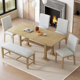 Bellemave® 6 - Piece Extendable Dining Table Set with Upholstered Dining Chair and Bench - Bellemave