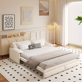 Bellemave® 66" 3 - in - 1 Queen Pull Out Sofa Bed with Side Storage - Bellemave