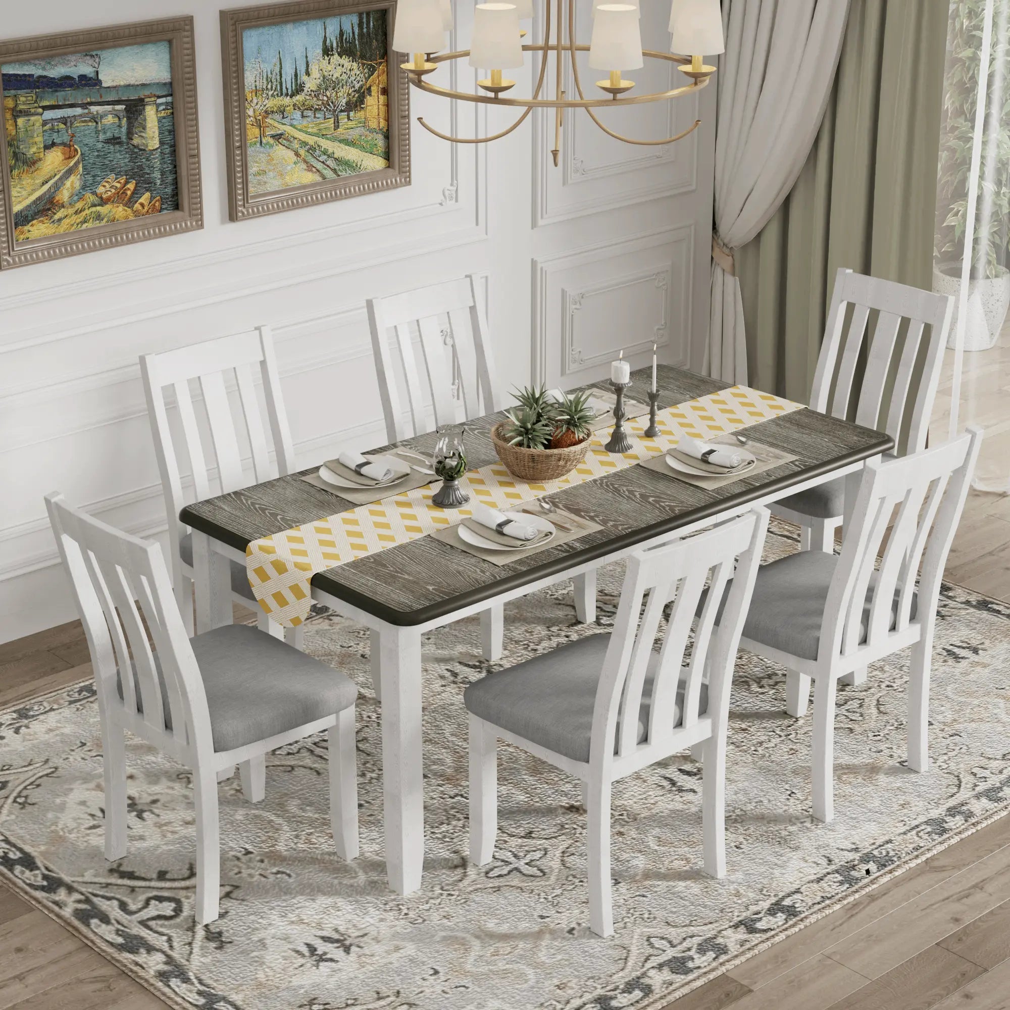 Ubuy Expandable Dining Room Table And Chairs White Piece Kitchen