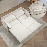 Bellemave® 73.6" 3 - in - 1 corduroy Convertible Sleeper Sofa Couch with Side Storage and USB/C - TYPE Charging Ports - Bellemave