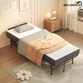 Bellemave® 75" x 31" Folding Bed with 5" Memory Foam Mattress, Storage Cover, Heavy - Duty Metal Foldable Bed Frame Supports 450lbs, Portable Rollaway Bed on Wheels, Ideal for Bedroom, Guest Room, Office - Bellemave