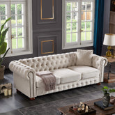 Bellemave® 88.5" Chesterfield Sofa Linen Fabric - Bellemave
