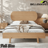 Bellemave® Bamboo Bed Frame with Headboard,Bamboo Platform Bed Frame with Rounded Headboard and Wood Slats,Easy Assembly - Bellemave