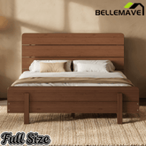 Bellemave® Bamboo Platform Bed with Modern Headboard, Bamboo Bed Frame Construction, Reinforced Support Slats Design No Box Spring Required,Brown - Bellemave