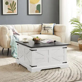 Bellemave® Barn design Center Table with Hinged Lift Top and Large Hidden Storage Compartment - Bellemave