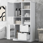 Bellemave® Bathroom Storage Cabinet with Doors and Drawers,Open Shelve and Adjustable Shelf - Bellemave
