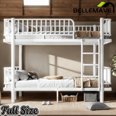Bellemave® Bunk Bed with Upgraded Safety Round - Pipe Design, Ladders & Guardrails for Kids Teens,Convertible into 2 Platform Bed - Bellemave