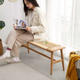 Bellemave® Design Natural Oak Wood Dining Bench Bed Bench - Bellemave