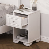 Bellemave® Elegant Design Nightstand with Metal Handle,Drawer and Open Shelf - Bellemave