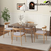 Bellemave® Fabric with Oak Finish Dining Chairs, 2 - Pcs Set - Bellemave