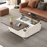 Bellemave® Farmhouse Lift Top Coffee Table with Storage, Charging Station&USB Ports - Bellemave