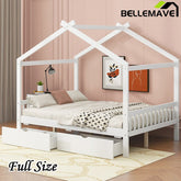 Bellemave® Full Size House Bed with Two Drawers,Headboard and Footboard - Bellemave