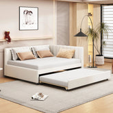 Bellemave® Full Size Upholstered Daybed with Trundle Bed - Bellemave
