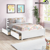 Bellemave® Full Size Wood Platform Bed with Headboard and 4 Drawers - Bellemave