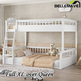 Bellemave® Full XL over Queen Bunk Bed with Ladder and Guardrails - Bellemave