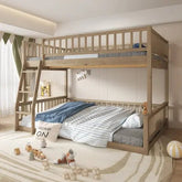 Bellemave® Full XL over Queen Bunk Bed with Ladder and Guardrails - Bellemave