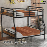 Bellemave® Full XL over Queen Metal Bunk Bed with Safety Guard Rails(Convertible) - Bellemave