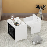 Bellemave® Kids Montessori Weaning Table and Chair Set, Blackboard & 3 Heights Adjustable, 1 - 3 Age Kids Funiture for Eating Drawing Reading - Bellemave