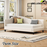 Bellemave® L - Shaped Linen Daybed,with Solid Wood Legs - Bellemave
