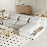 Bellemave® L - shaped Modular Sectional Sofa with Removable Back Cushions,3 Pillows and 2 Storage Spaces - Bellemave