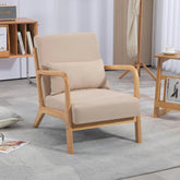 Bellemave® Leisure Chair with Solid Wood Armrest and Feet - Bellemave