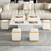 Bellemave® Lift - Top Coffee Table with 4 Storage Stools - Bellemave