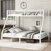 Bellemave Metal Twin XL Over Queen Bunk Bed for Adults/Kids,Heavy Duty Adults Bunk Beds with Guardrail & Ladders,Twin XL Over Queen Size Bunk Beds for Teens,Black - Bellemave