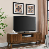 Bellemave® Mid Century Modern Fluted TV Stand with 2 Door & 1 Drawer & Solid Wood Leg - Bellemave